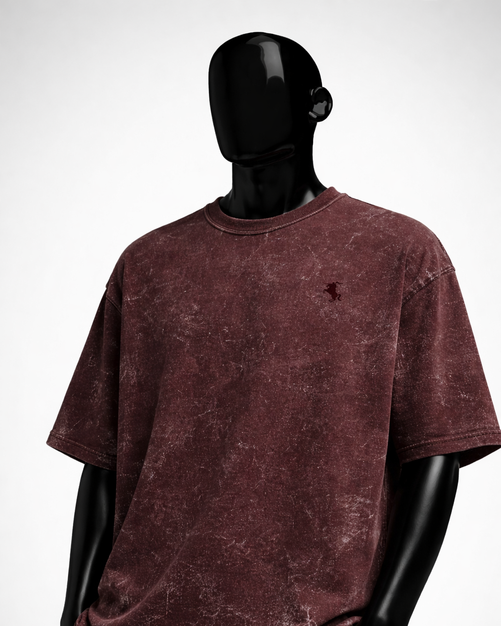 Cavalier Maroon Acid Oversized Tee
