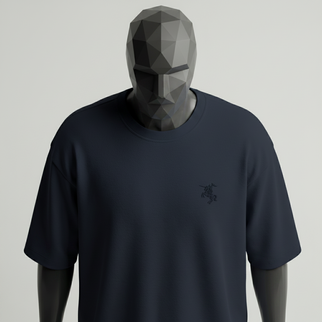 Cavalier Navy Terry Oversized Tee