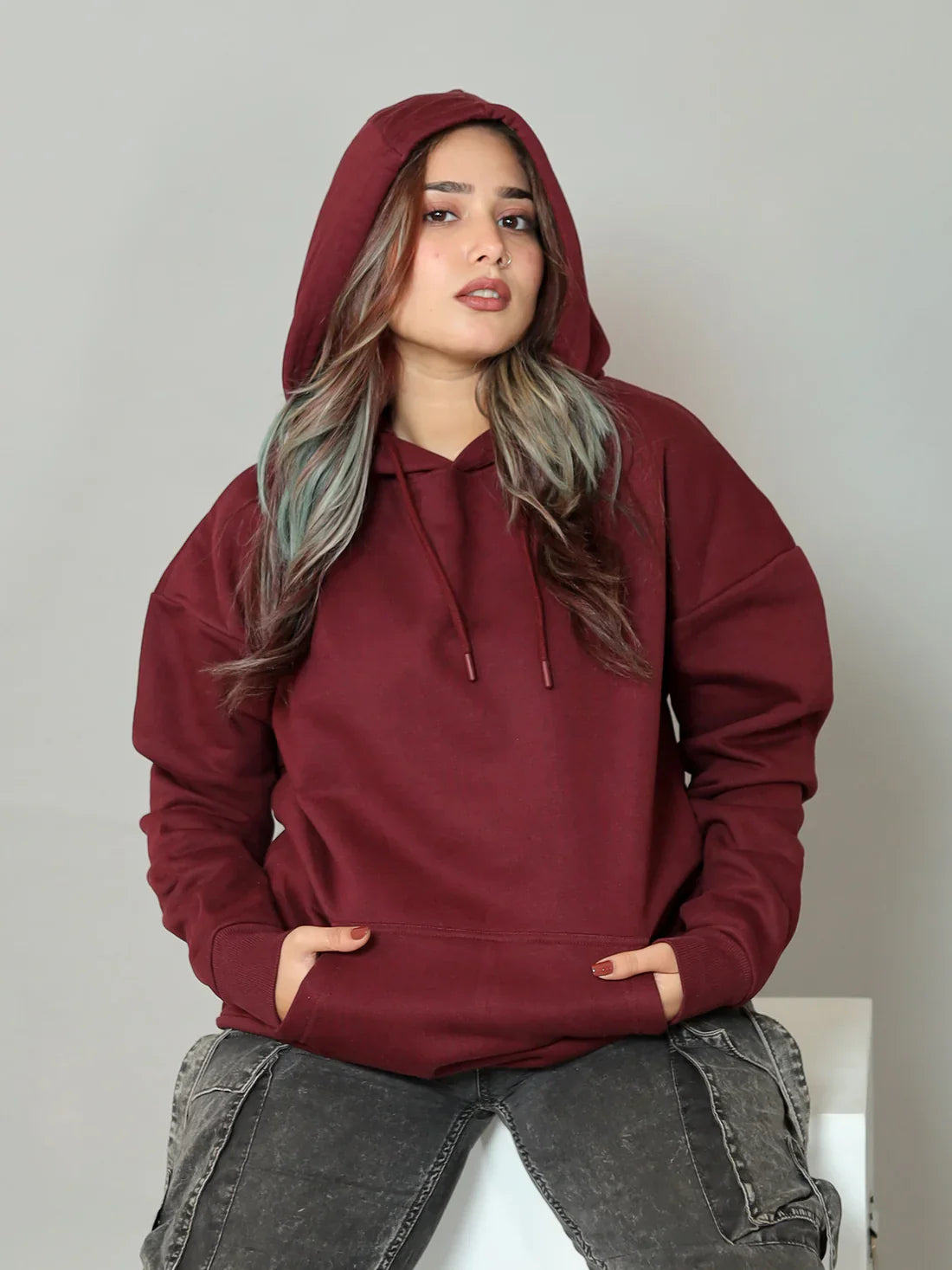Cavalier Maroon Oversized Hoodie PlotArmour Store