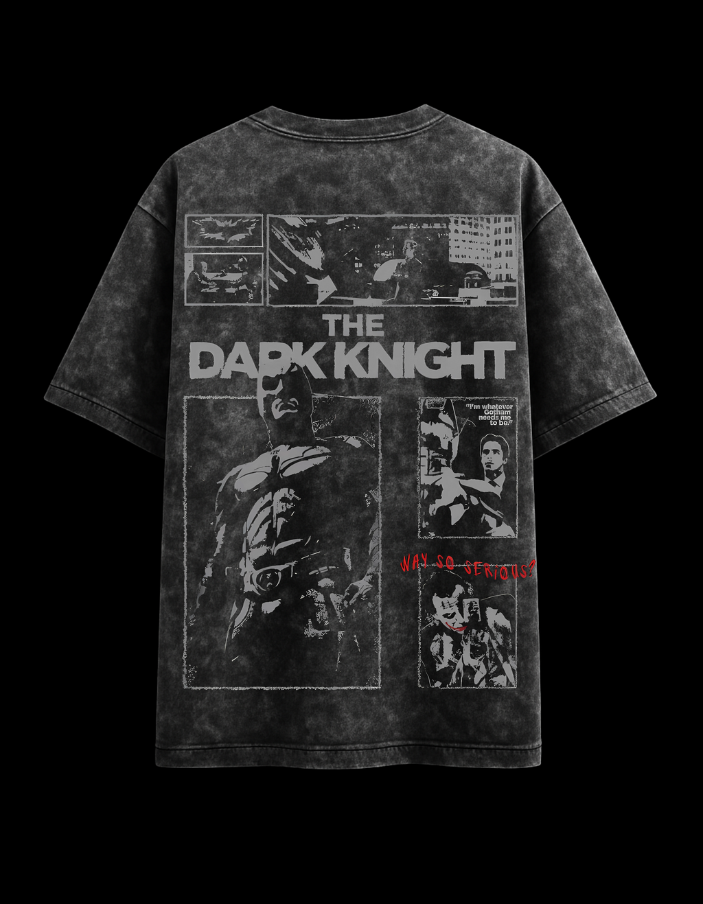 Batman The Dark Knight Acid Wash Oversized Tee Plot Armour