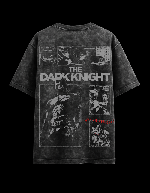 Batman The Dark Knight Acid Wash Oversized Tee Plot Armour