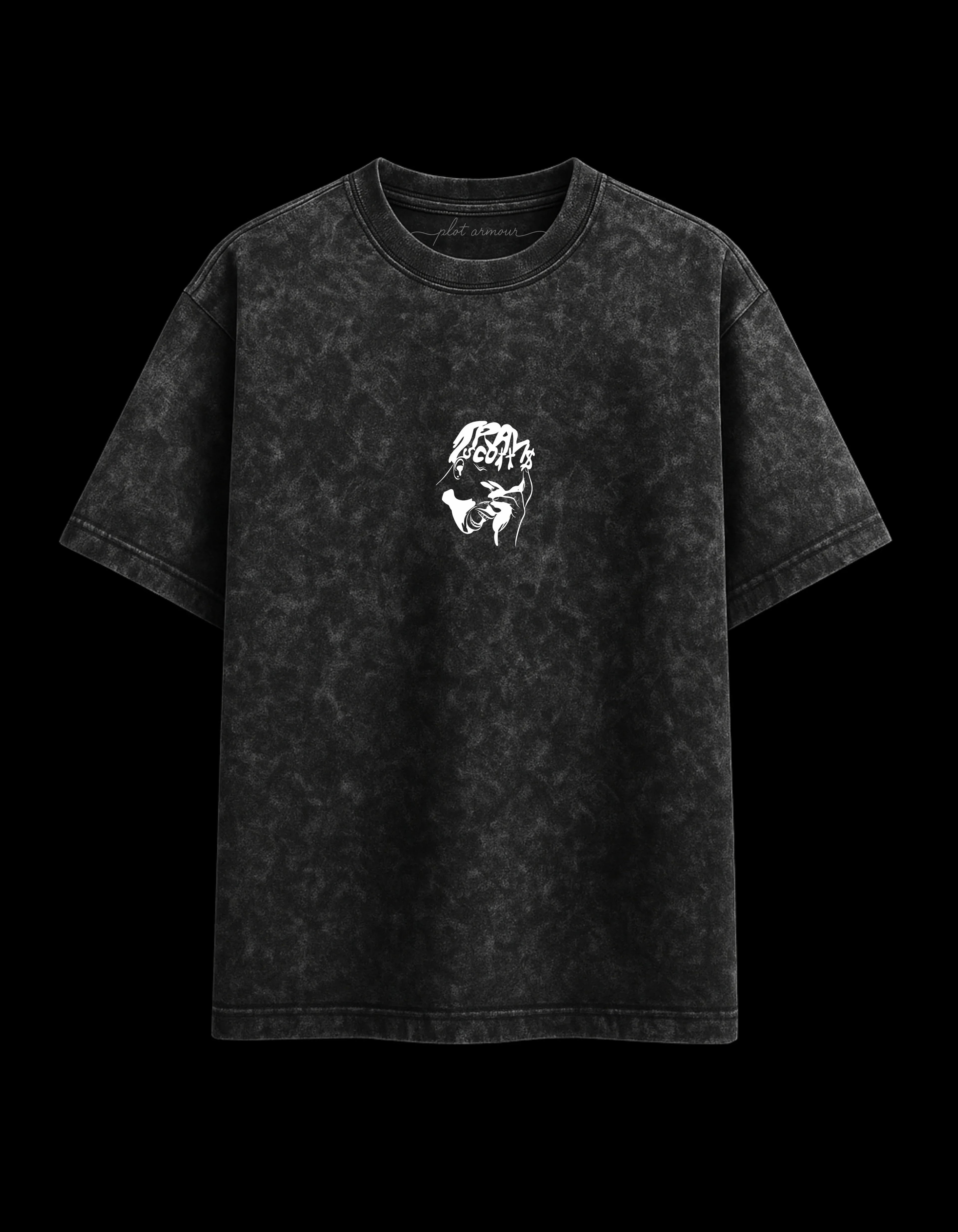 Travis Scott Acid Wash Oversized Tee Plot Armour