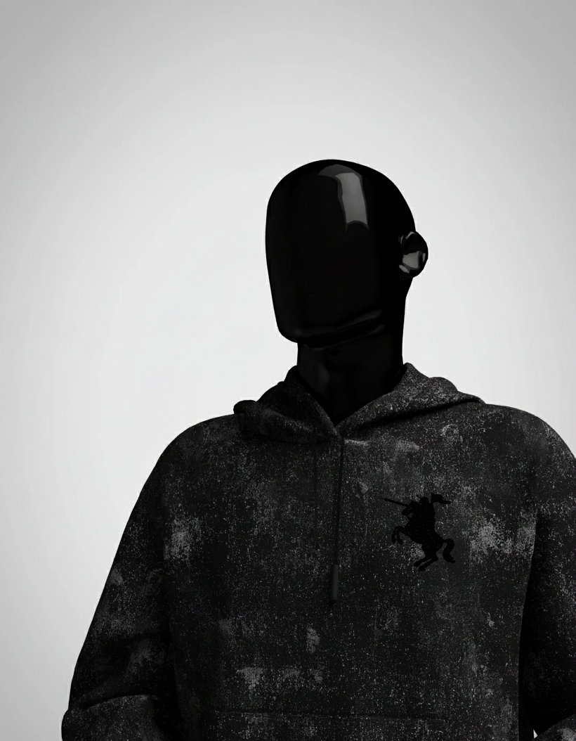 Cavalier Black Acid Washed Hoodie PlotArmour Store