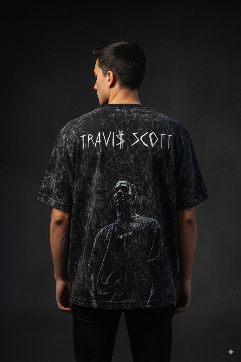 Travis Scott Acid Wash Oversized Tee Plot Armour
