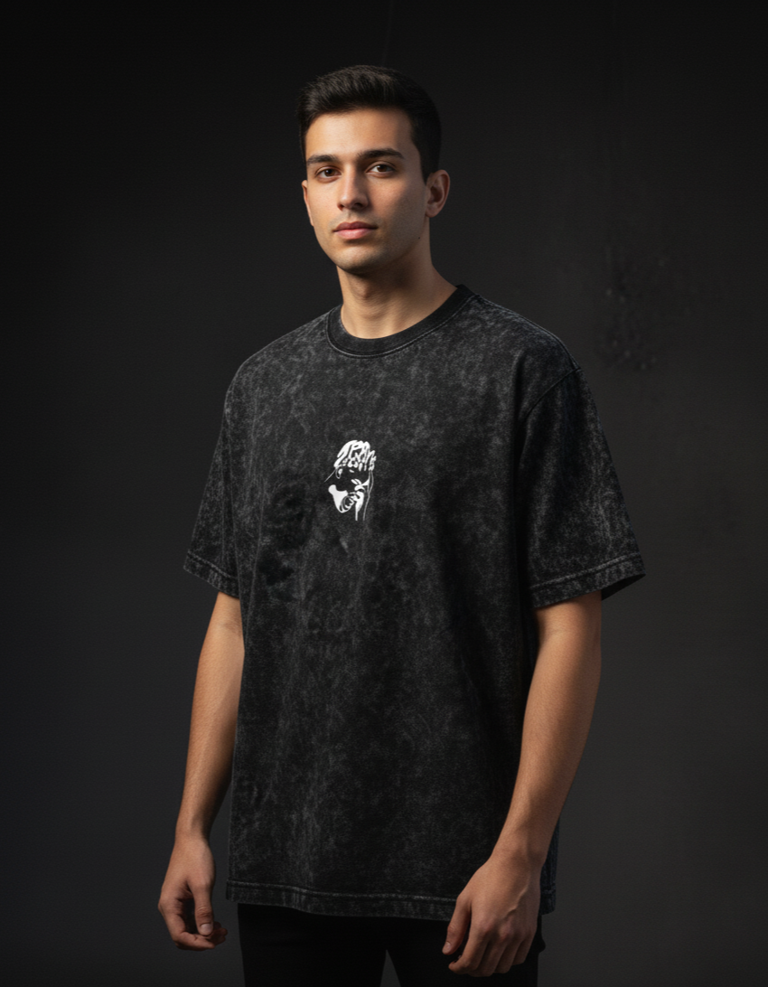 Travis Scott Acid Wash Oversized Tee Plot Armour