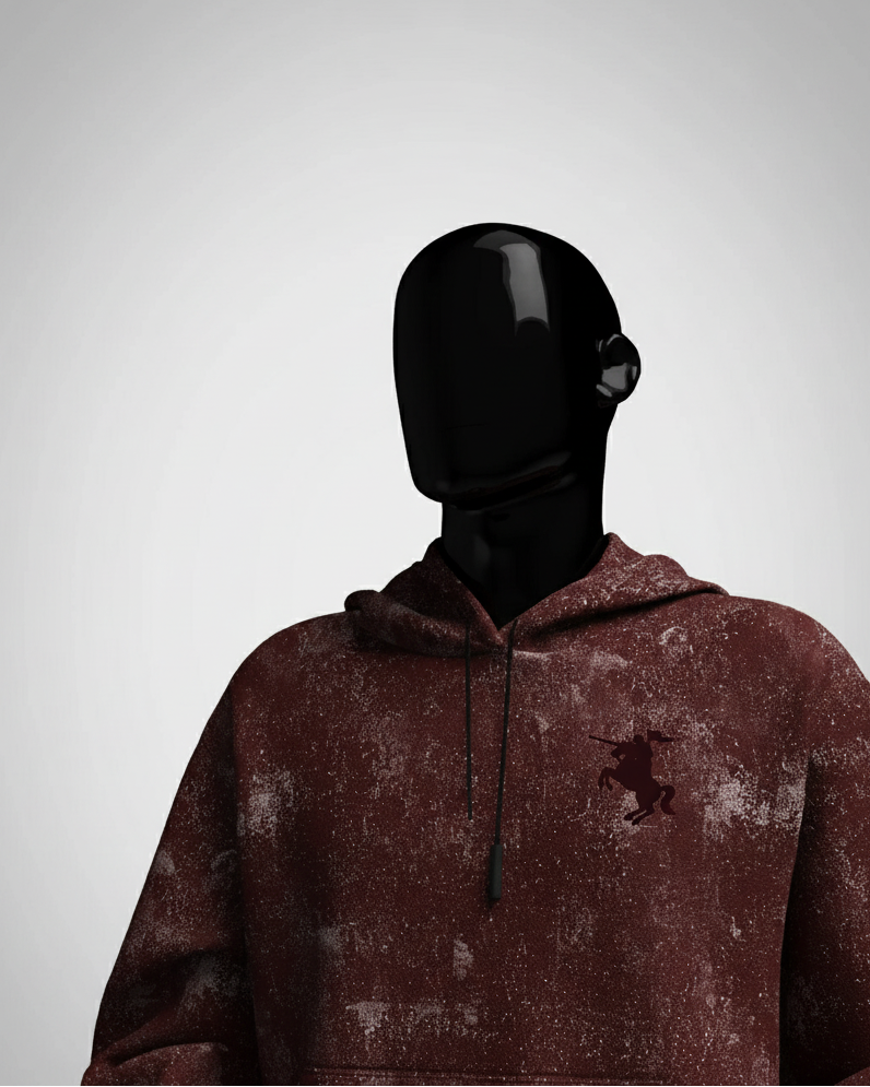 Cavalier Maroon Acid Washed Hoodie PlotArmour Store