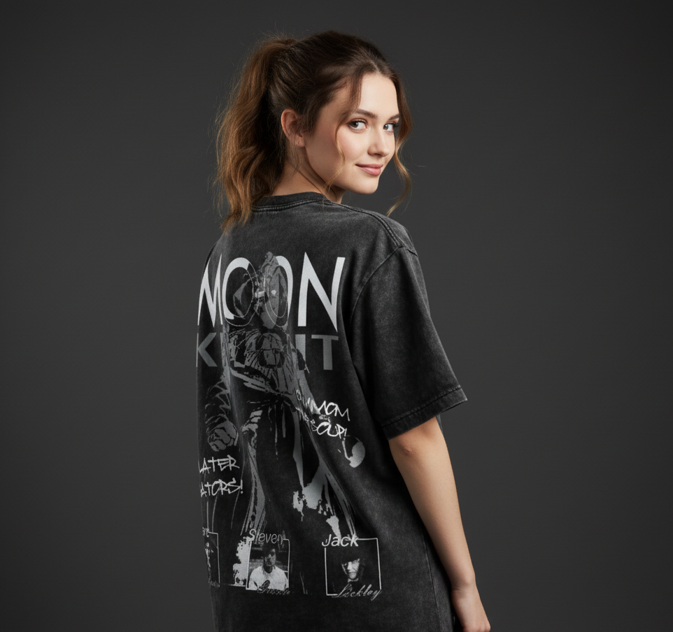 Moon Knight Acid Wash Oversized Tee Plot Armour